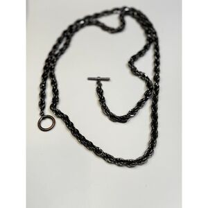 Gunmetal Twisted Rope Necklace